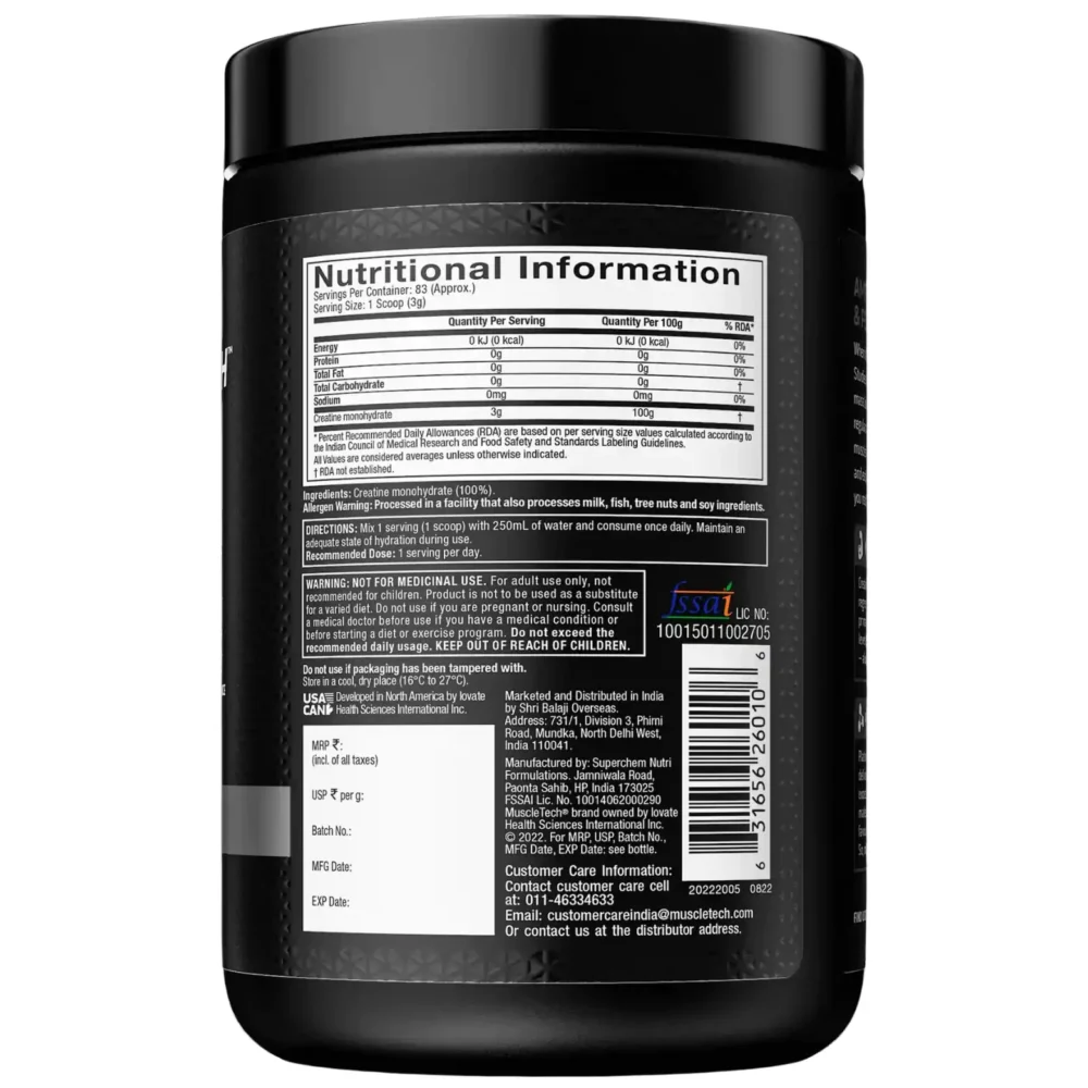 Muscletech Platinum 100% Creatine 250g Unflavored - Image 2