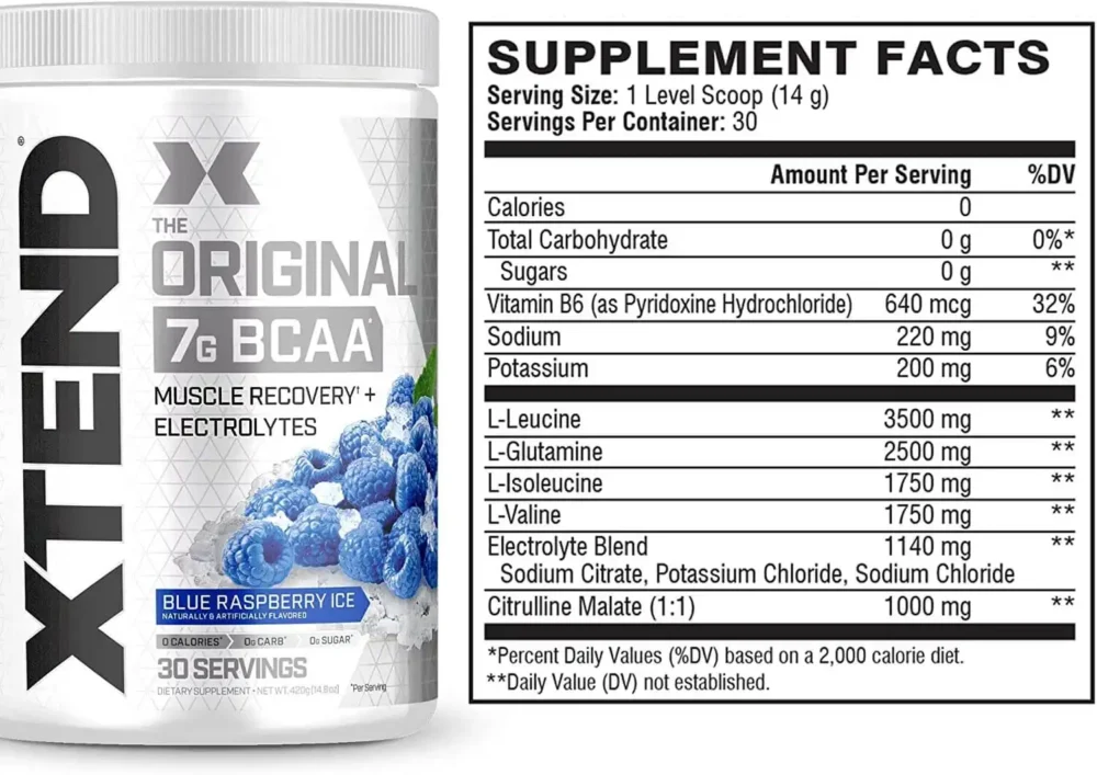 Xtend The Original 7G BCAA 420g Blue Raspberry Ice - Image 2