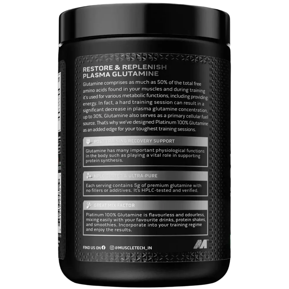 Muscletech Platinum 100% Glutamine 250g Unflavored - Image 3