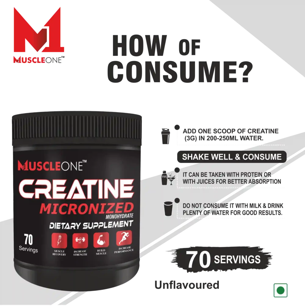 Muscle One Creatine Micronized Monohydrate 210g Unflavored - Image 7