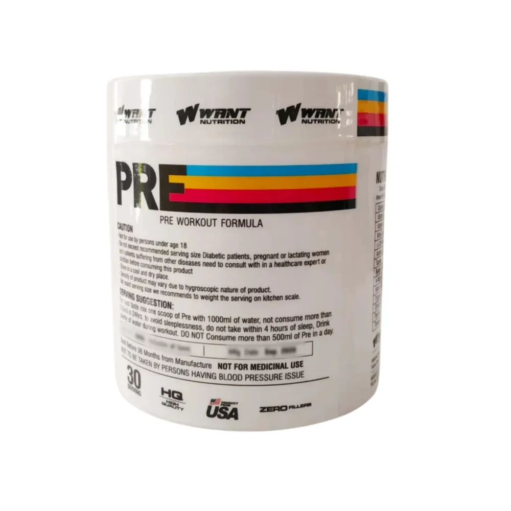 Want Nutrition Pre-Workout 250g Orange - Image 3