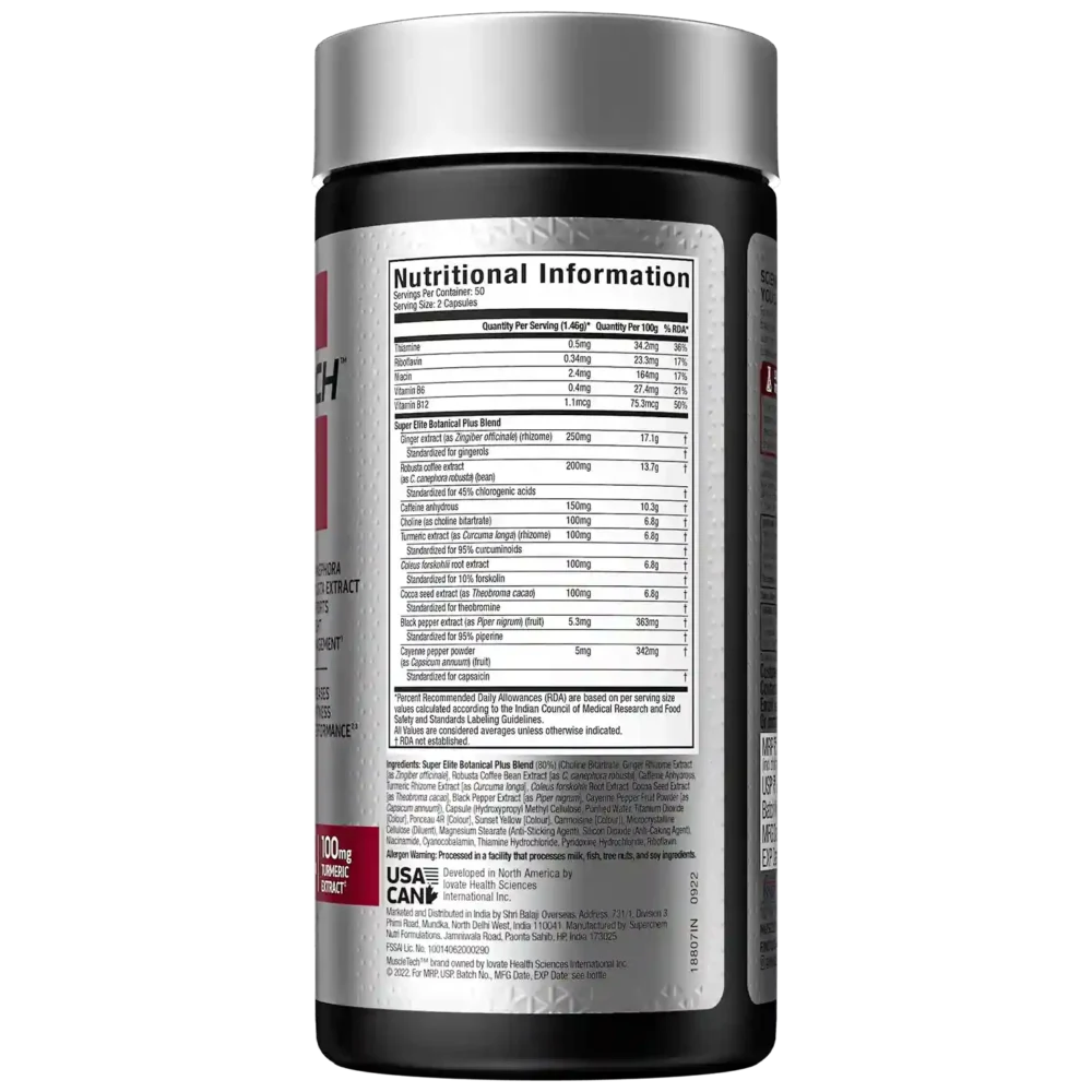 Muscletech Hydroxycut Hardcore Super Elite 100 Capsules - Image 2